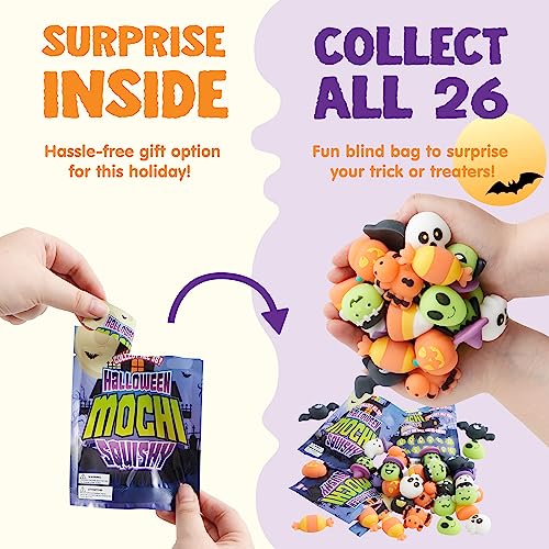 JOYIN 36 Pcs Halloween Mochi Squishy Toy in Blind Bags with 12 - Product Imagery