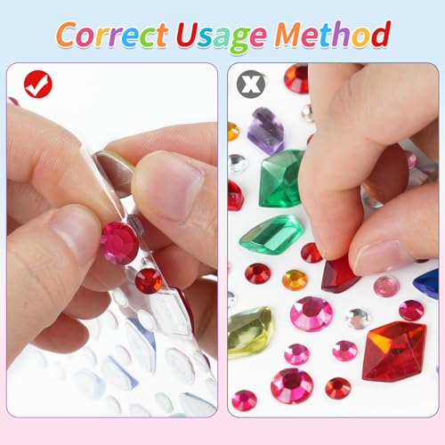 JIUZHU 7500+PCS Jewel Stickers for Crafts, Self Adhesive Gem - Product Imagery