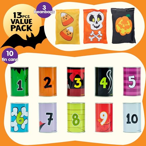 JOYIN 13 Pcs Halloween Carnival Can Bean Bag Toss Games for Kids - Product Imagery