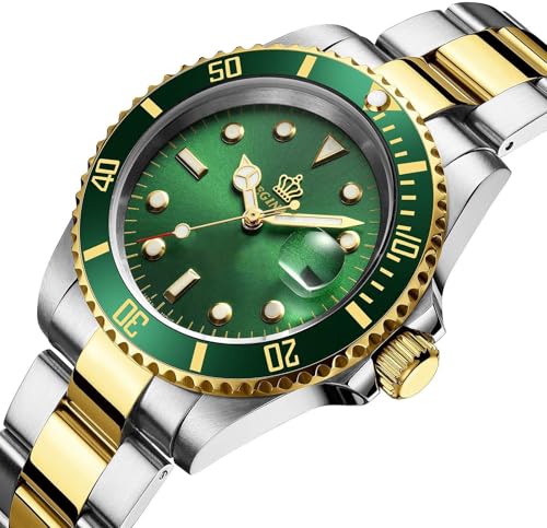 FANMIS Men's Two-Tone Stainless Steel Quartz Watch, Rotating - Product Imagery