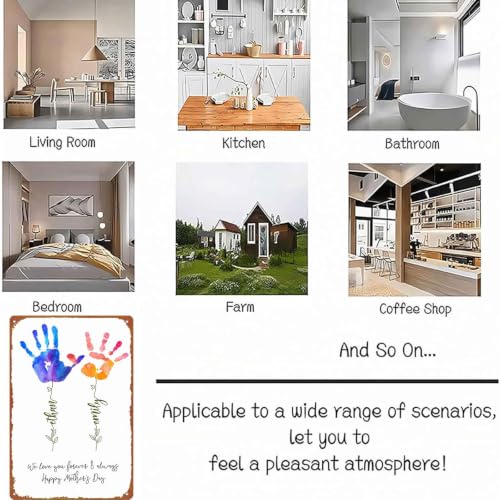 Mother's Day Handprint Art Plaque, 8x12 Inch Aluminum Metal Wall - Product Imagery
