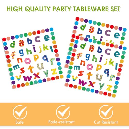 40PCS Alphabet Number Party Supplies Rainbow Alphabet Disposable - Product Imagery