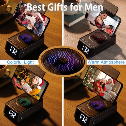 Gifts for Men Women, Phone Stand with Bluetooth Speaker&Clock, - Product Imagery