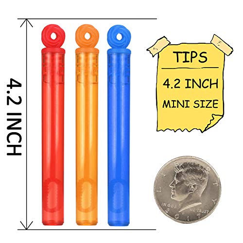 32 Piece Mini Bubble Wands Bulk, 8 Color Bubbles Party Favor - Product Imagery