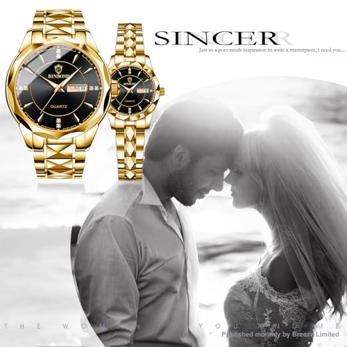 JewelryWe Business Analog Quartz Watches: Men Women Dress - Product Imagery