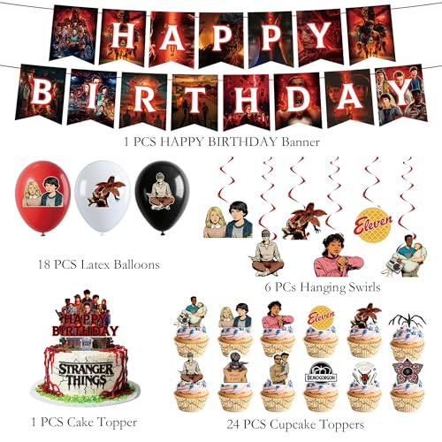 50pcs Stranger season 5 Things Party Supplies for kids, Birthday - Product Imagery