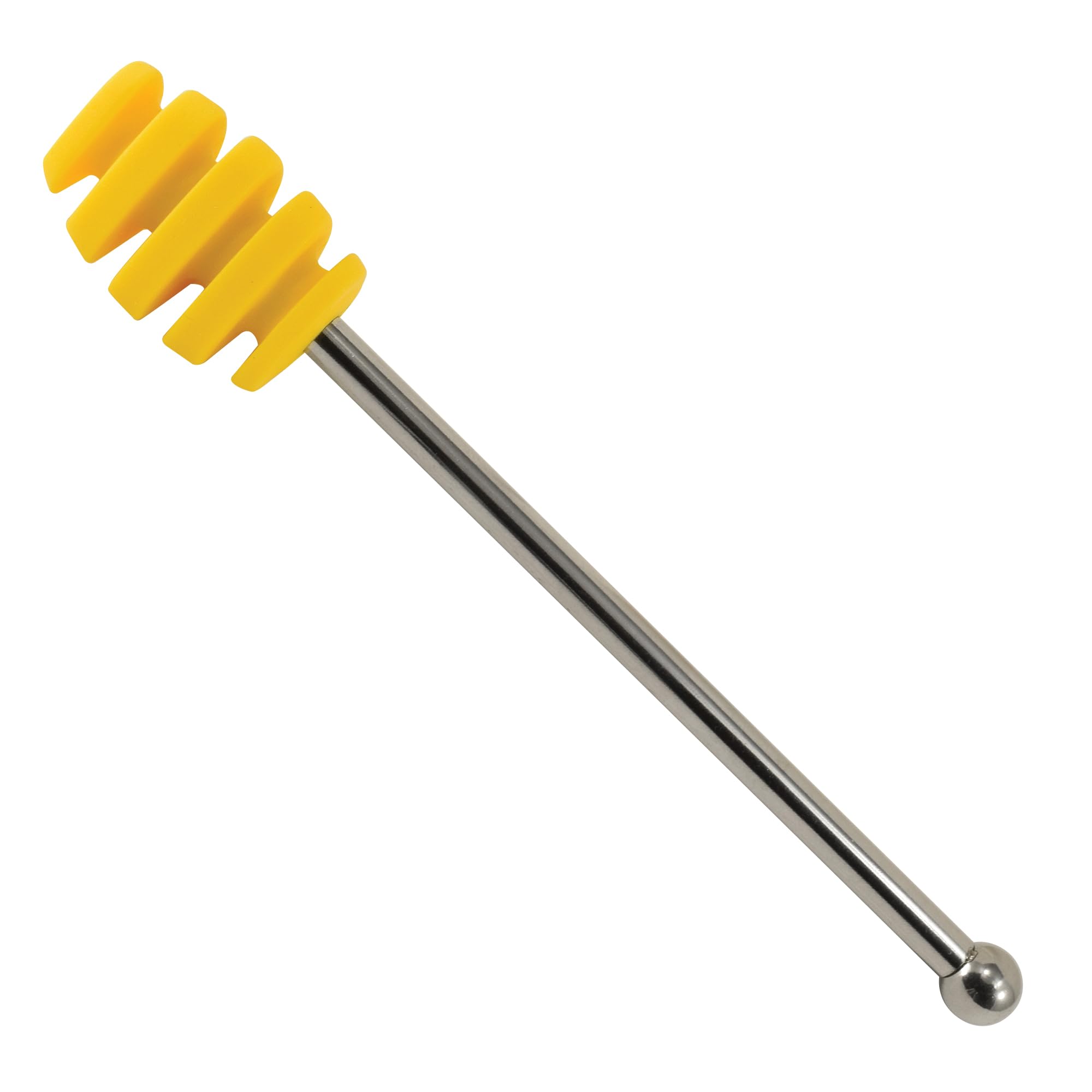 R&M Silicone Honey Dipper 6" with Stainless Steel Handle – Yellow Hone - View 1