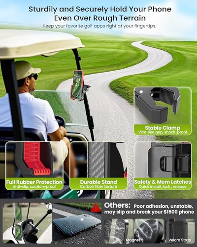 Golf Cart Phone Holder Mount, 3s Phone Clip Install 1s - Product Imagery