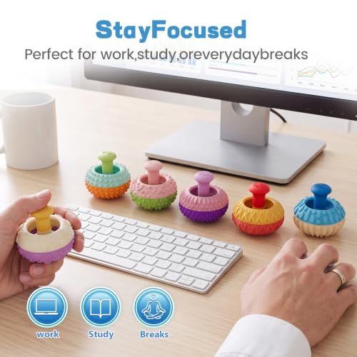 Fidget Toys for Adults, 6PCS Sensory Thumb Rocker, Textured - Product Imagery