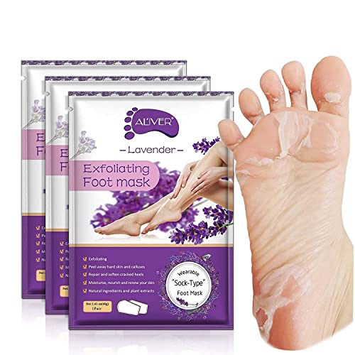 ALIVER Foot Peel Mask 3 Pack, Exfoliator Peel Off Calluses Dead Skin C - View 1