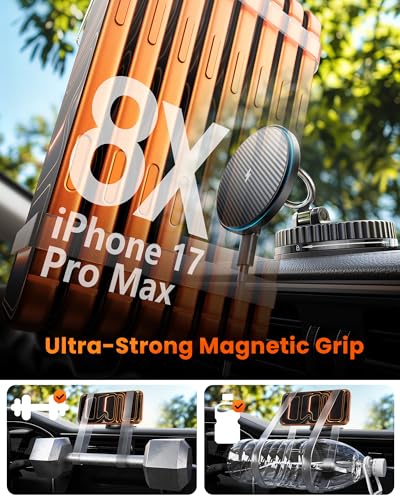 15W MagSafe Car Mount Charger, Vacuum Magnetic Phone Holders for - Product Imagery