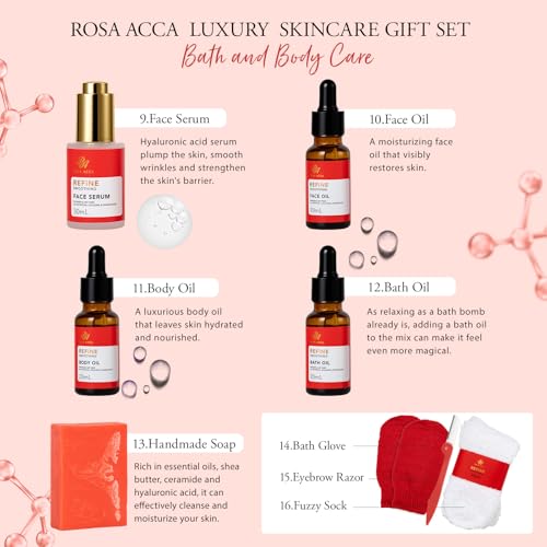 Gifts for Women, 32 Pcs Rose Hydrating Face Skin Care Gifts Set, - Product Imagery
