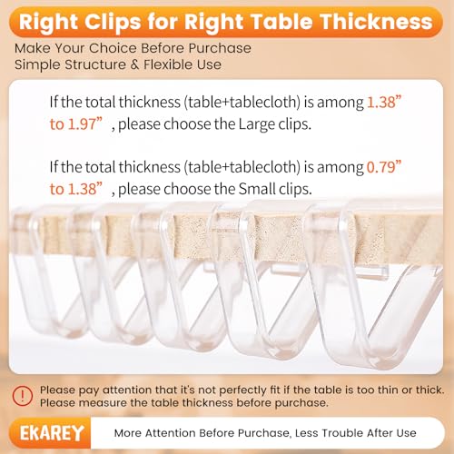 24 PCS Clear Tablecloth Clips Holder Securing Outdoor & Indoor - Product Imagery