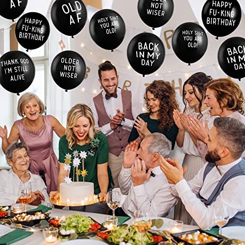 18 Piece Funny Abusive Old Age Birthday Party Balloons - 12"/18 - Product Imagery