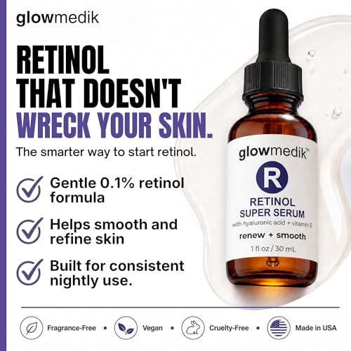 Retinol Booster Serum For Face with Hyaluronic Acid, Vitamin E & - Product Imagery