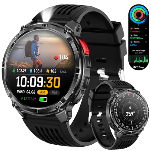 Mens Smart Watch for Android Phones and iPhone,Military Sport - Product Imagery