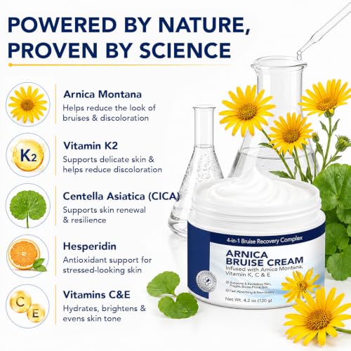 Arnica Bruise Cream with Vitamins K, C & E, Soothing Hydrating - Product Imagery