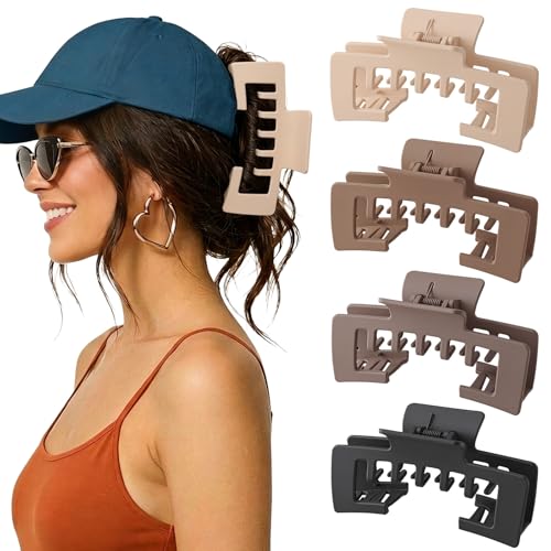 CHLINS 5" Extra Large Hat Claw Clips for Baseball Caps & Thick Hair, 4 - View 1