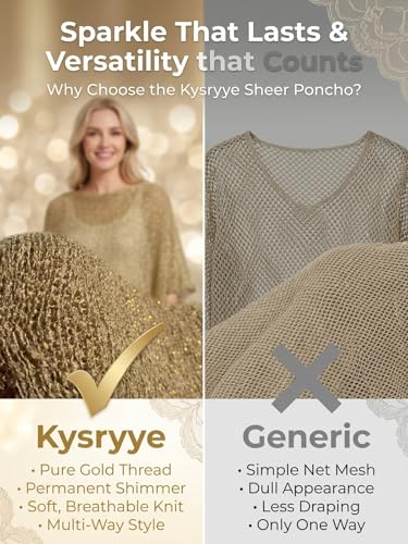 Women Sheer Poncho Top Sparkly Asymmetric Mesh Cover Up with - Product Imagery