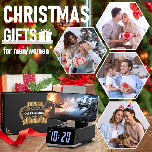 Cell Phone Stand with Wireless Bluetooth Speaker, HD Stereo - Product Imagery