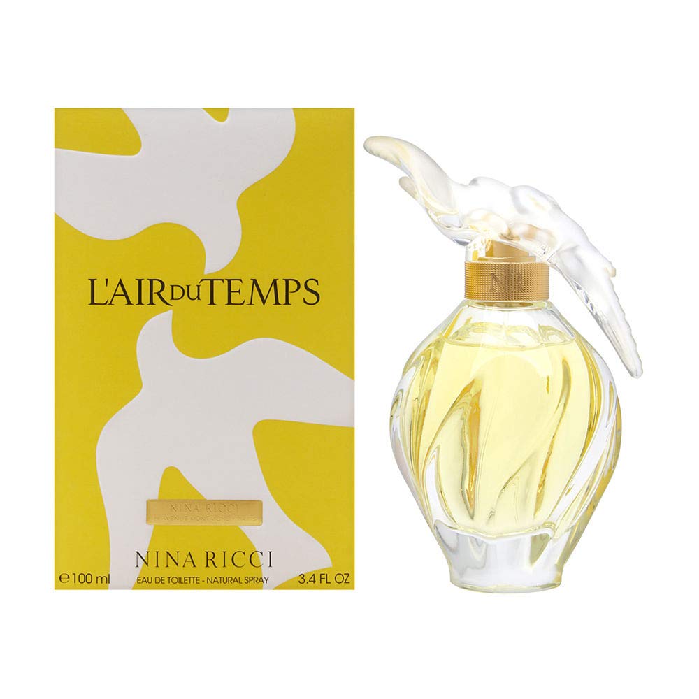 Nina Ricci L'air du Temps women’s 3.4 oz Eau de Toilette spray with floral and elegant packaging.