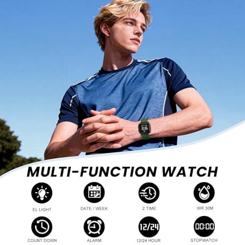 SKMEI Watches for Men,Military Square Ultra-Thin Digital Women - Product Imagery