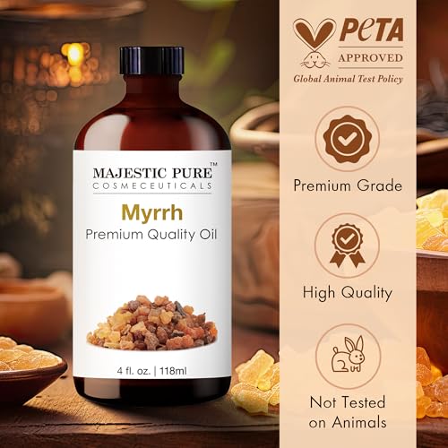 Majestic Pure Myrrh Essential Oil for Diffuser - 4 Fl Oz - Product Imagery