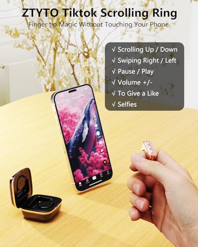 Tiktok Scrolling Ring,Bluetooth Page Turner for - Product Imagery