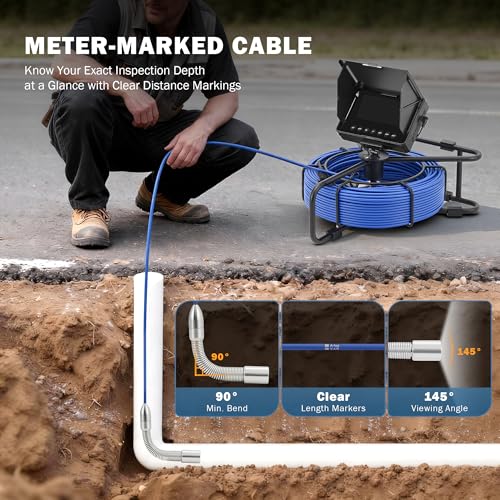 4.3" Sewer Camera, Sewer Inspection Camera with 100 ft. Cable & - Product Imagery