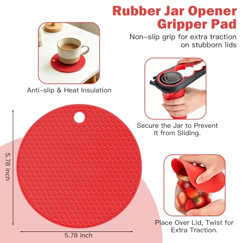 Jar Opener Set for Seniors, Arthritis, Weak Hands (Red&Black) - Product Imagery