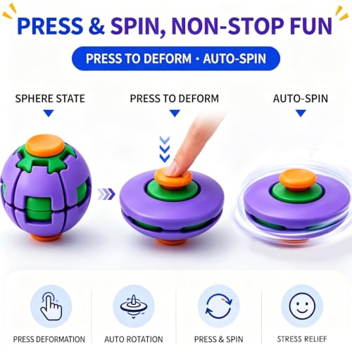 3D Printed Press-Rotating Fidget Spinner Toy, Mechanical Kinetic - Product Imagery