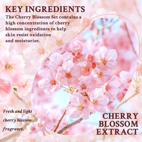 8PCS Sakura Skin Care Set,Moisturizing Skincare Kit with Face - Product Imagery