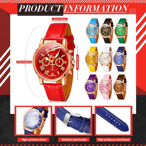 Yinkin 10 Pcs Assorted Platinum Watch Quartz Watch Sets for - Product Imagery