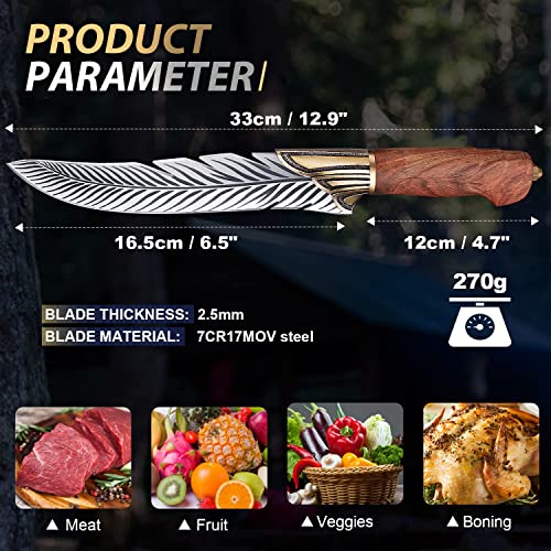 ROCOCO Feather Viking Knife Gift - Japanese Boning Knife - Product Imagery