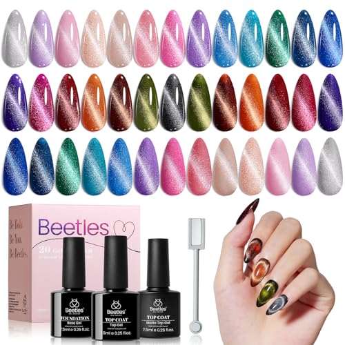 Beetles Cat Eye Gel Nail Polish Set, 20 Colors Fall Cat Eye Gel - Product Imagery