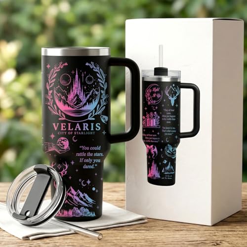 V-DECORPARKS City of Starlight 40oz Tumbler with Handle and - Product Imagery