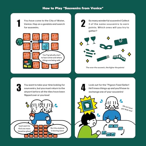 Oink Games, Souvenirs from Venice, Tile Based Board Game - Product Imagery
