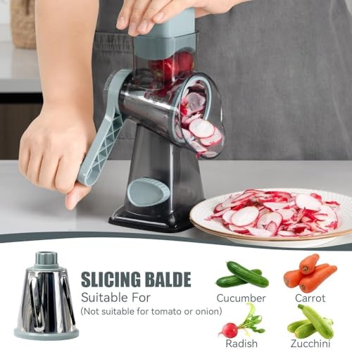 Rotary Cheese Grater Hand Crank Transparent - Shredder Slicer - Product Imagery