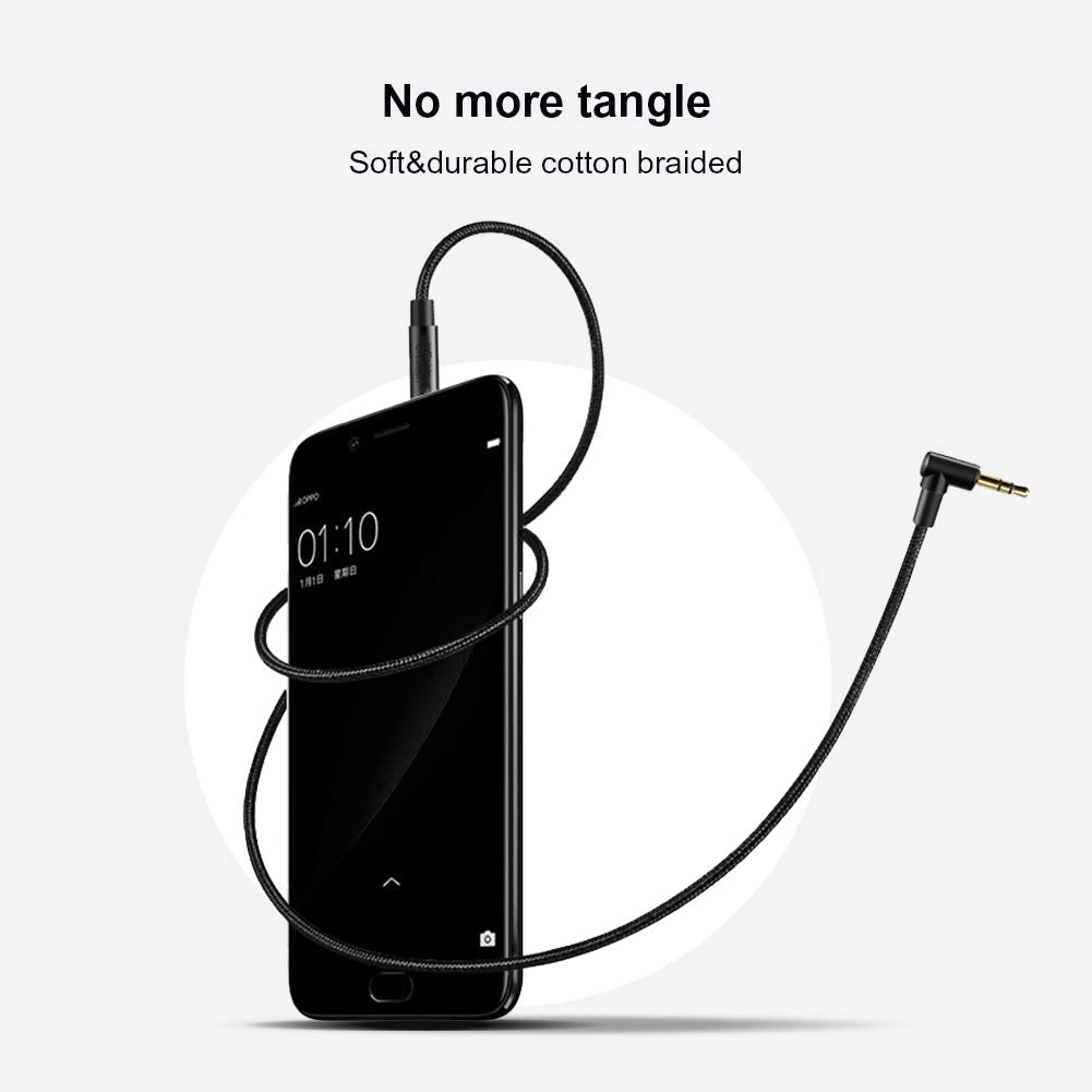 CableCreation 3.5mm Audio Cable 6FT/1.8M, Right Angle Aux Stereo by CableCreation - Angle View 7