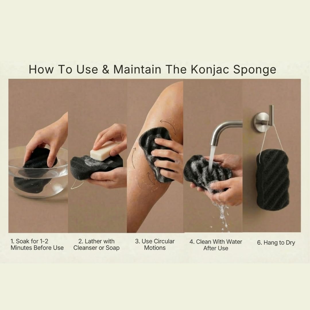 Korean Exfoliating Hemp Glove Konjac Body Sponge Set - ONE96NINE Official Imagery - 6