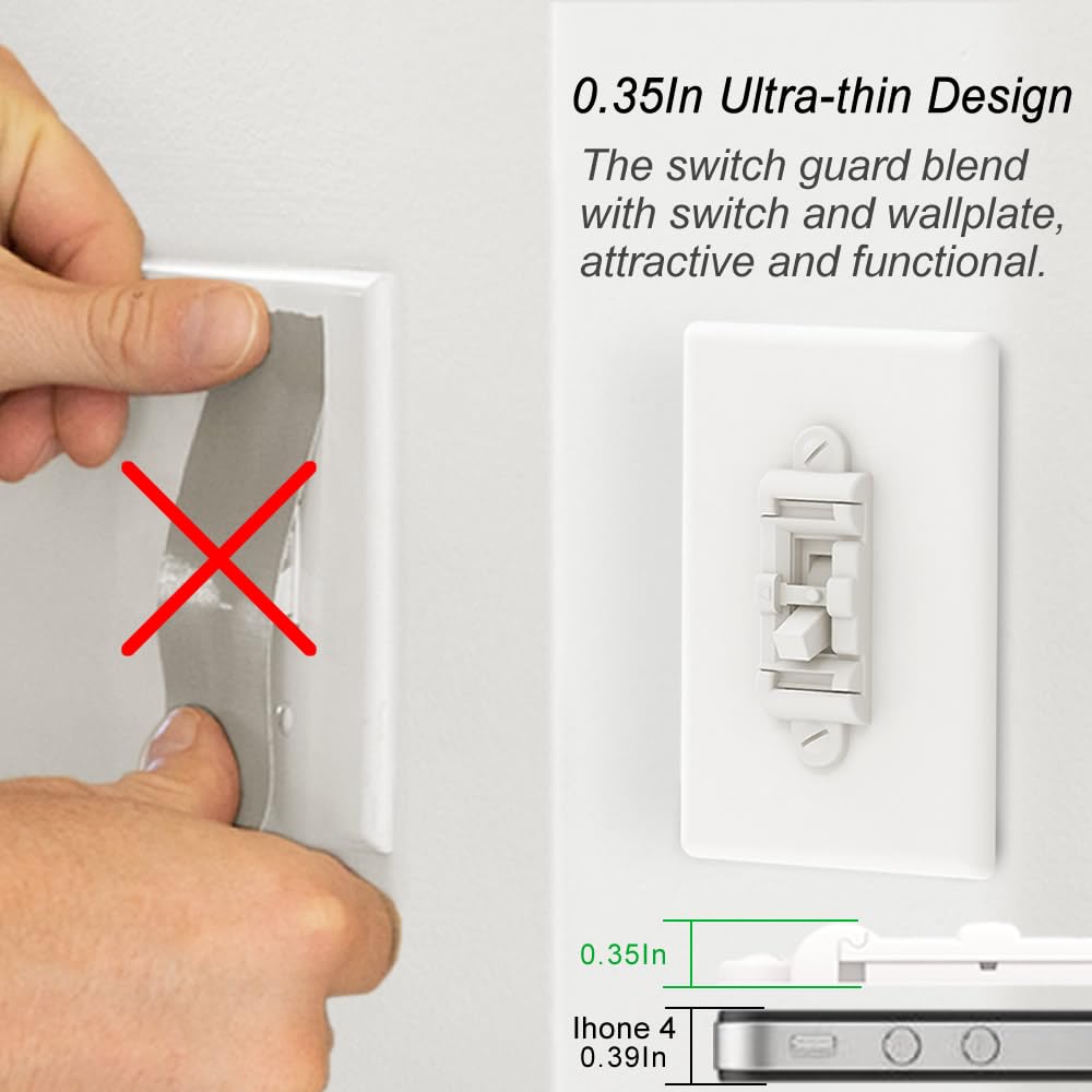 WISEFAM Light Switch Guard 4PK, Child Proof Toggle Cover, Keeps L - WISEFAM Official Product View 4