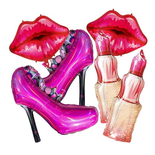 Lip balloon lipstick foil Lady high heels decoration,Valentine's - Product Imagery