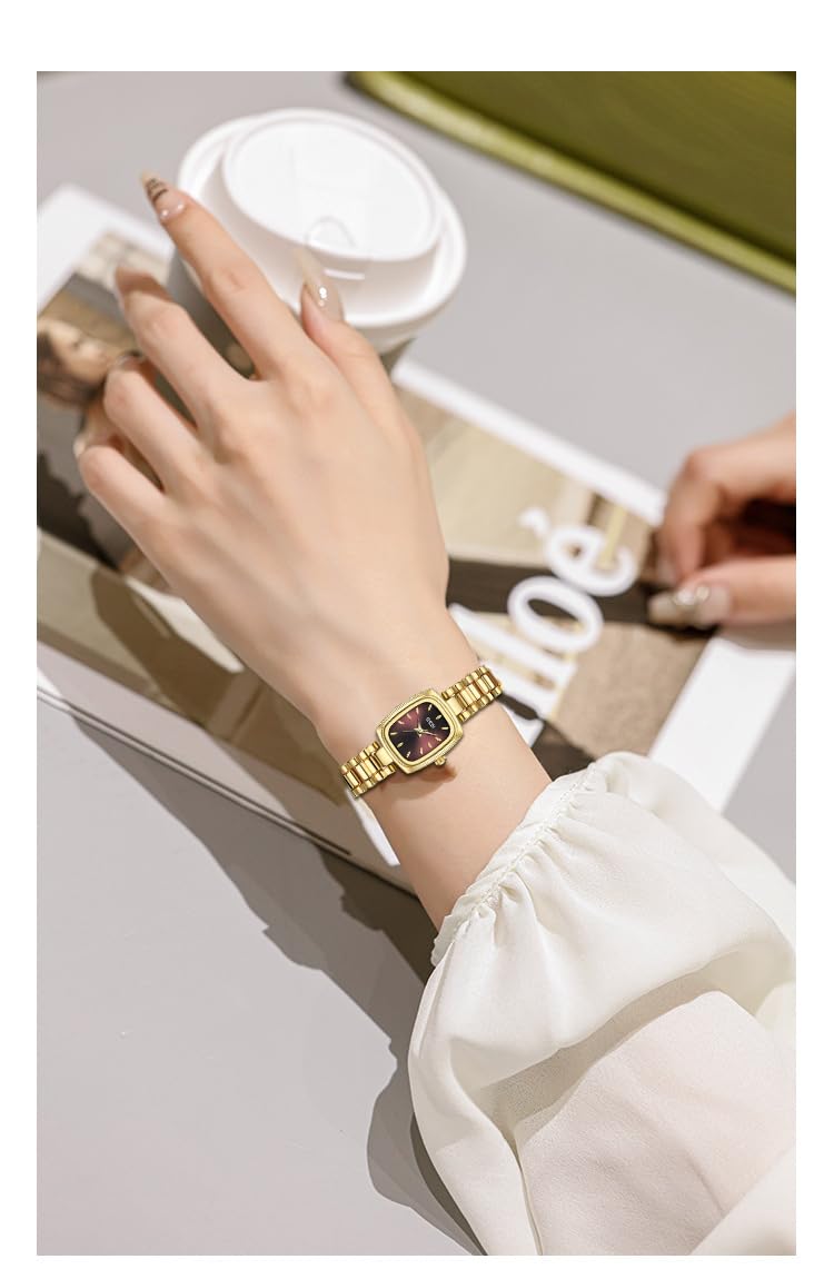 FORSINING Square Small Gold Watches for Women Ladies Quartz - FORSINING Official Imagery - 8