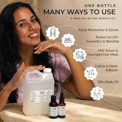 Squalane Oil - 100% Pure & Natural Plant Derived Facial Oil 2 Fl - Product Imagery