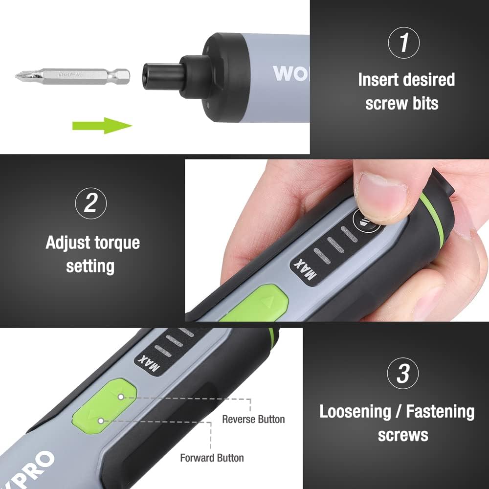 WORKPRO 4V Electric Screwdriver Rechargeable Cordless - WORKPRO Official Imagery - 5