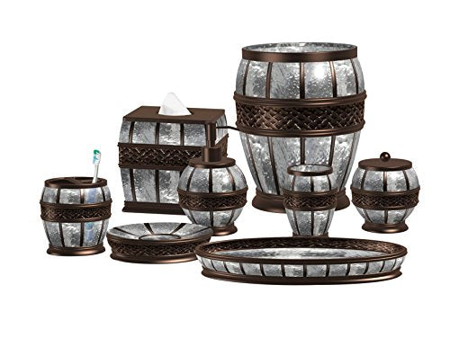 nu steel Resin Crackled Ice Bath Accessory Set Vanity - Product Imagery