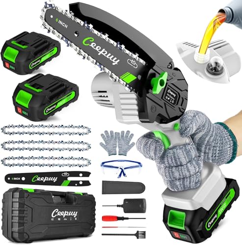 CEEPUY Mini Chainsaw Cordless,6 Inch Portable Electric Chainsaw - Product Imagery