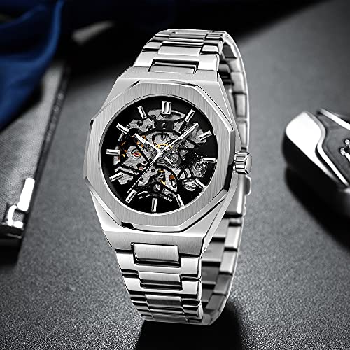 Tiong Men's Mechanical Watches,Luxury Skeleton Automatic Watch - Product Imagery