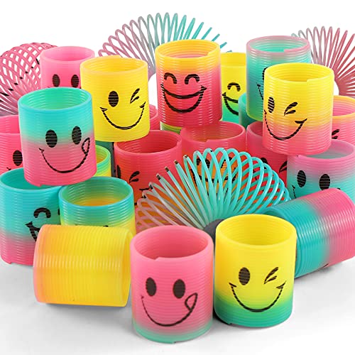 30 Pack Spring Rainbow Magic Fidget Stress Coil Mini Springs - Product Imagery
