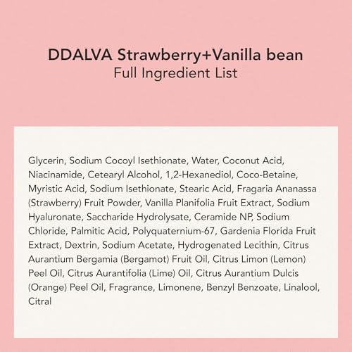 WHIPPED Cream Facial Cleanser Ddalva - Strawberry & Vanilla bean - Product Imagery